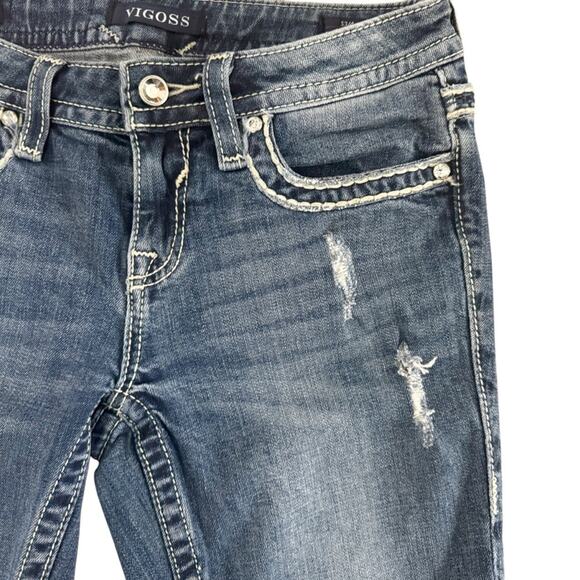 Vigoss Chelsea capri Jeans Women's size 3/4 size 4 Boho Festival Streetwear Crop - Picture 6 of 16
